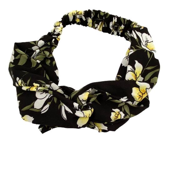 Forever 21 Floral Pink Black Silk Hair Bands - Picture 4 of 6